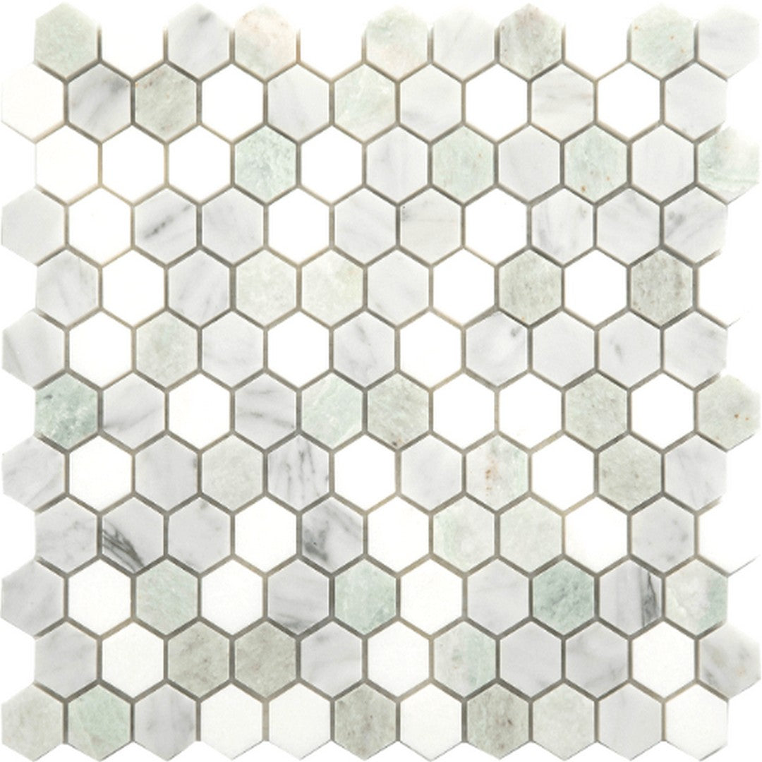 Happy Floors Stone & Marble 11" x 11.5" Matte Marble Mosaic