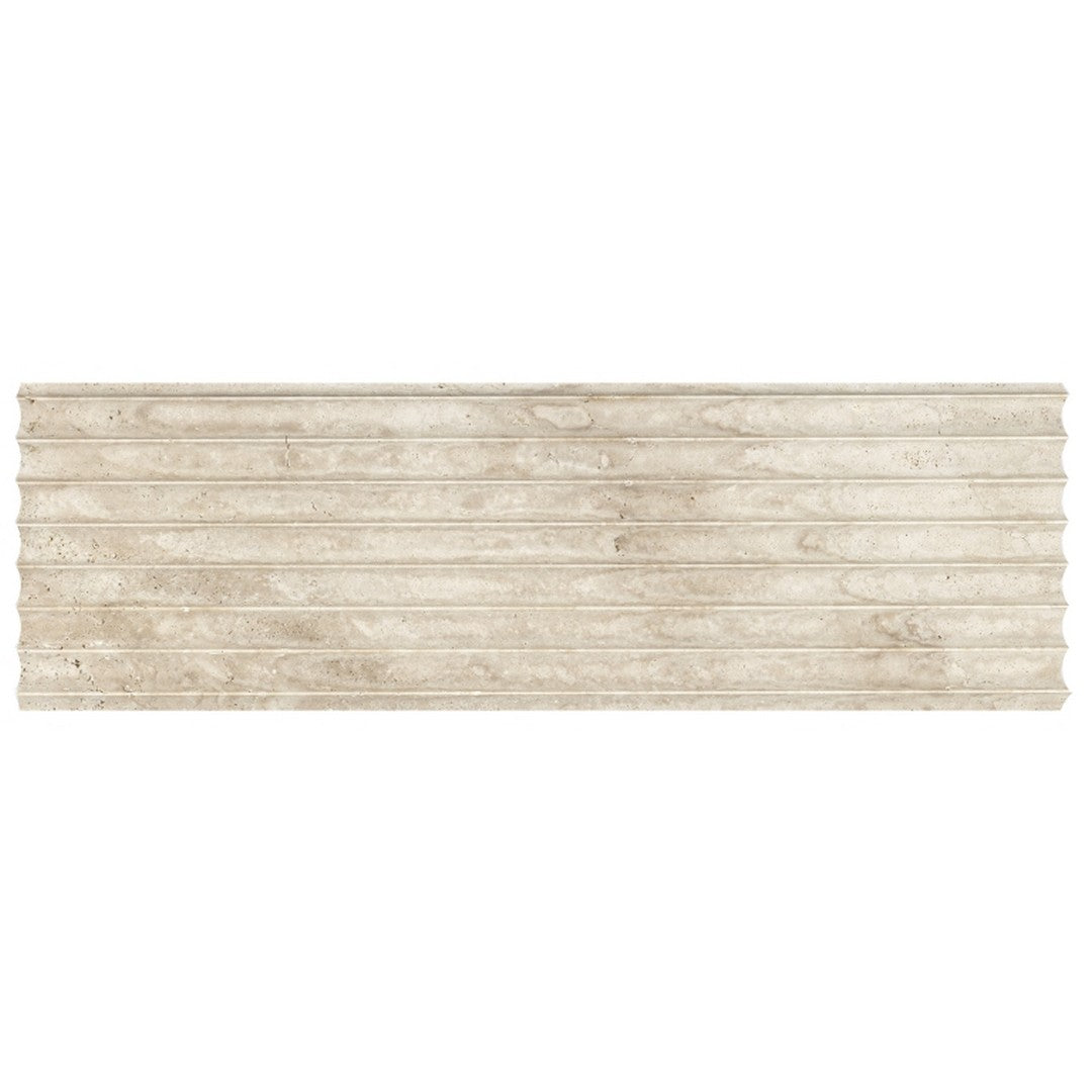 Emser Flutique 12" x 36" Honed Rectified Stone Fluted Travertine Tile