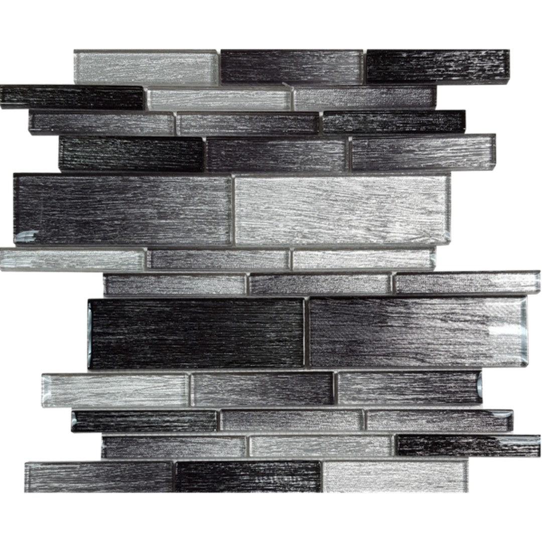Tesoro Casino 12" x 11.75" Glossy Random Linear Glass Mosaic