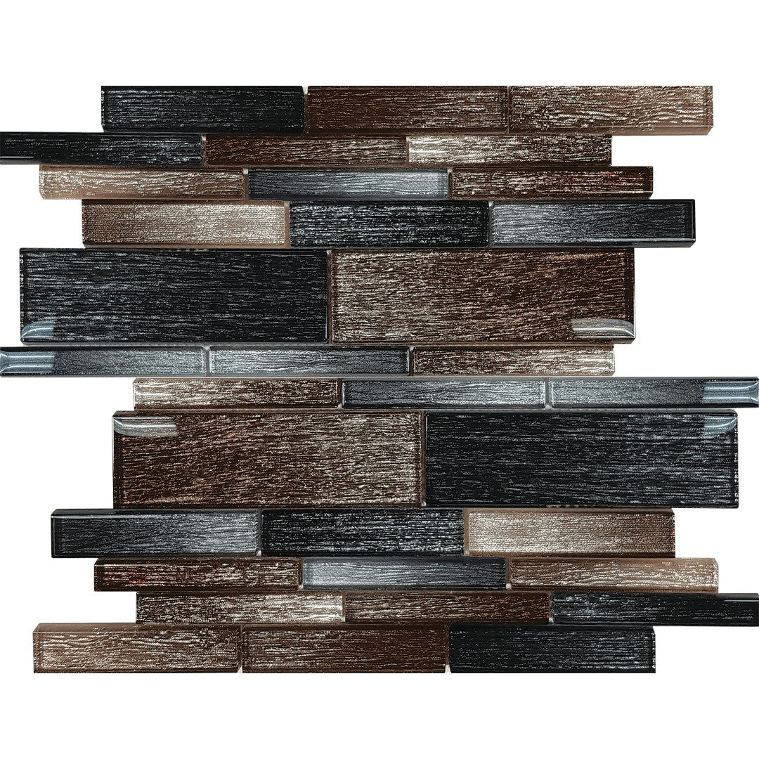 Tesoro Casino 12" x 11.75" Glossy Random Linear Glass Mosaic