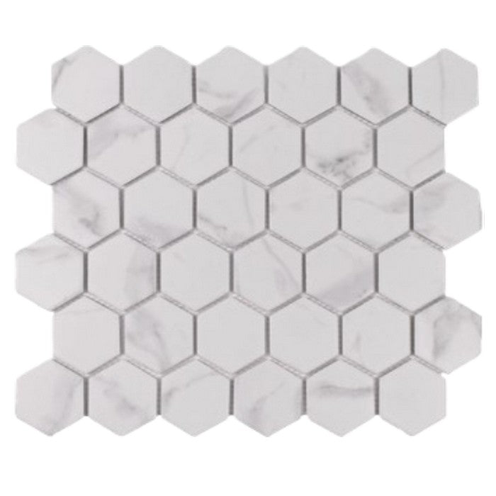 Tesoro Gallery 11" x 12.5" Pressed Textured Hexagon Porcelain Mosaic