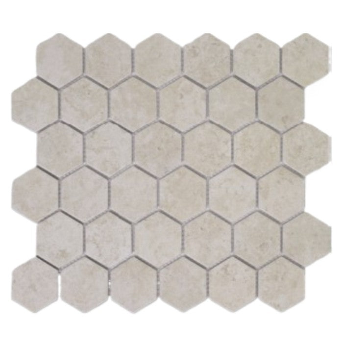 Tesoro Gallery 11" x 12.5" Pressed Textured Hexagon Porcelain Mosaic