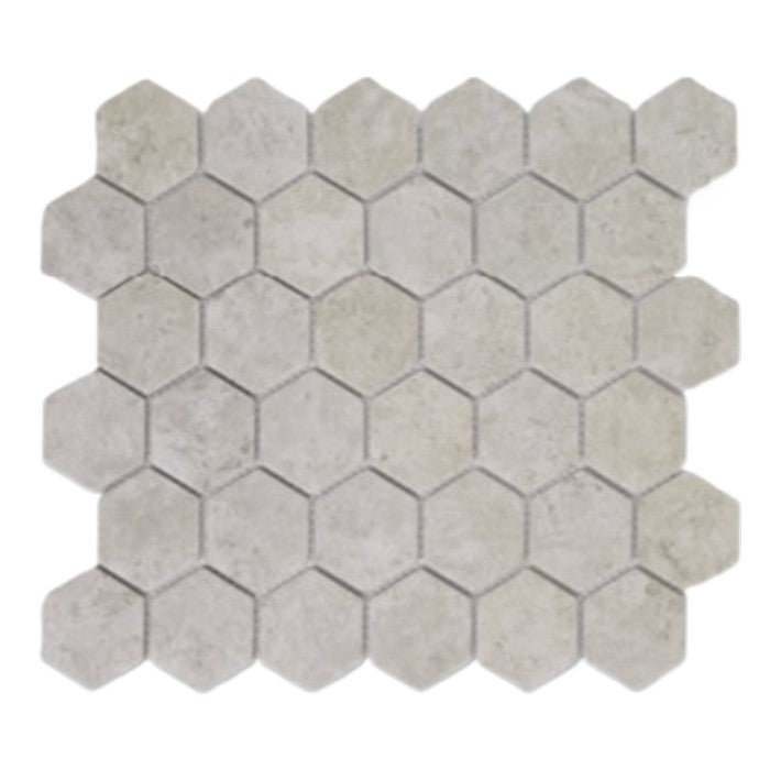 Tesoro Gallery 11" x 12.5" Pressed Textured Hexagon Porcelain Mosaic