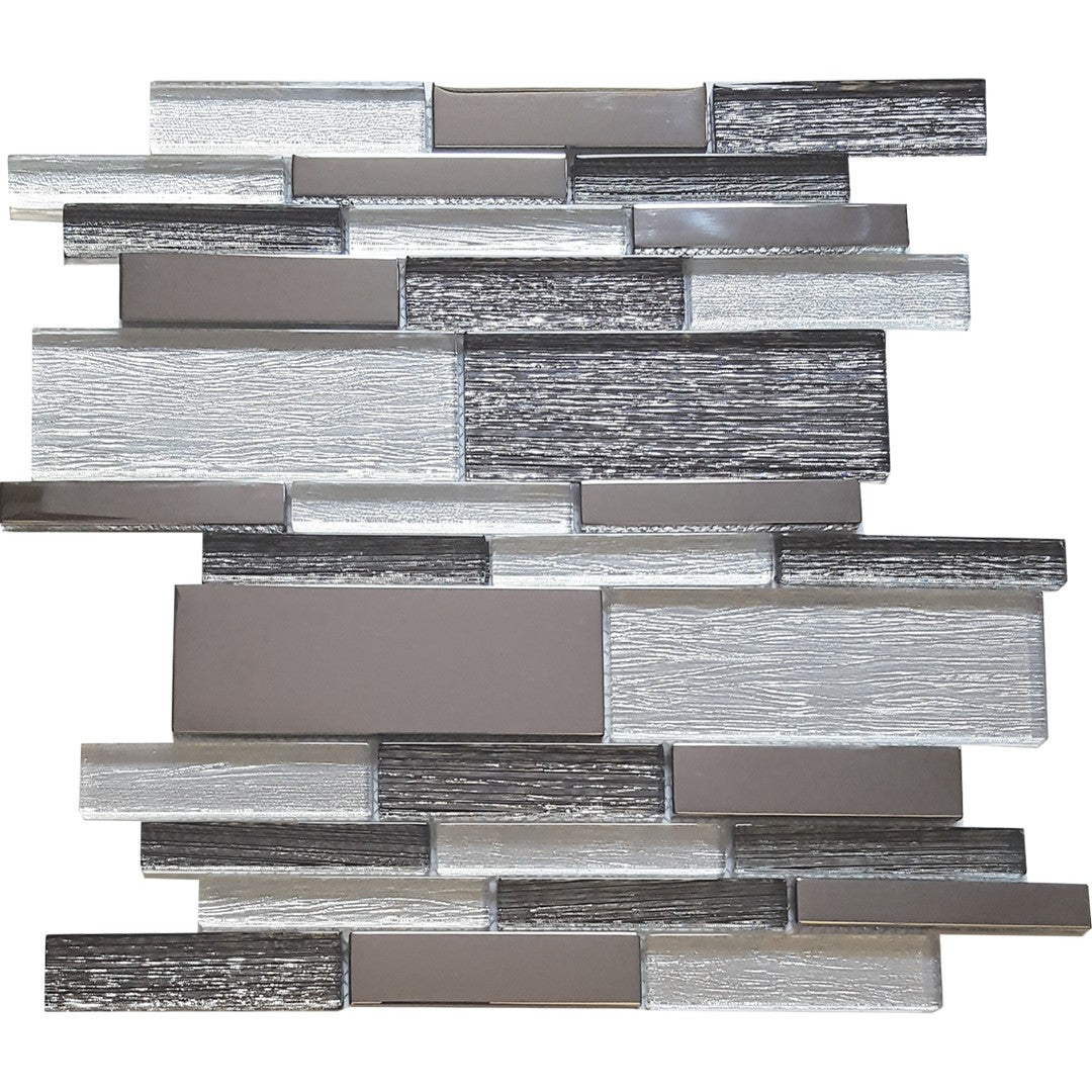 Tesoro Glimmer 12" x 12" Interlocking Linear Glass Mosaic