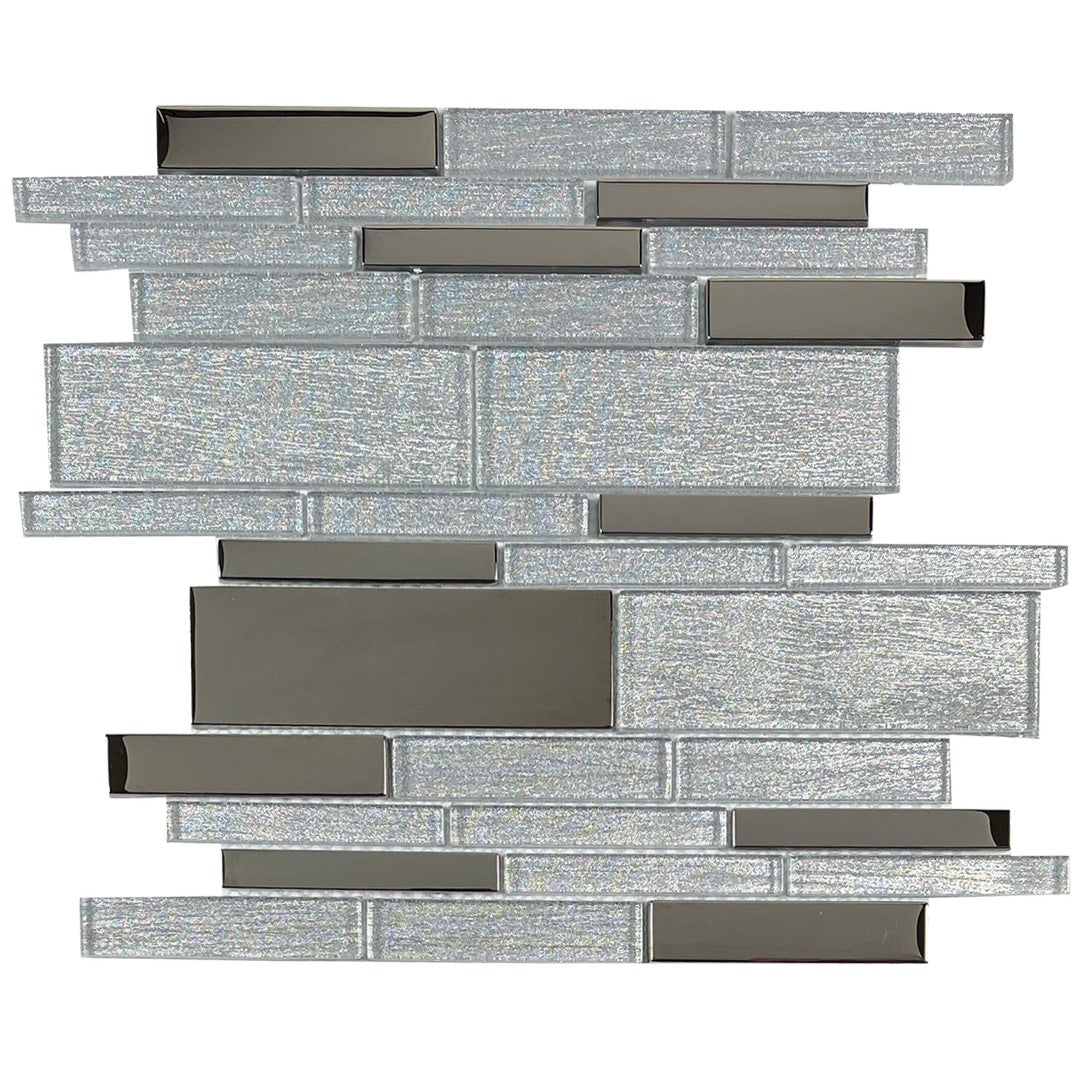Tesoro Glimmer 12" x 12" Interlocking Linear Glass Mosaic