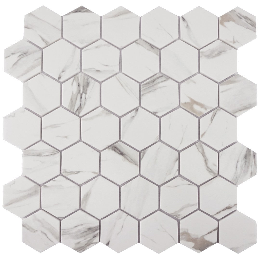Tesoro Native 11.75" x 12" Matte 2" Hexagon Glass Mosaic
