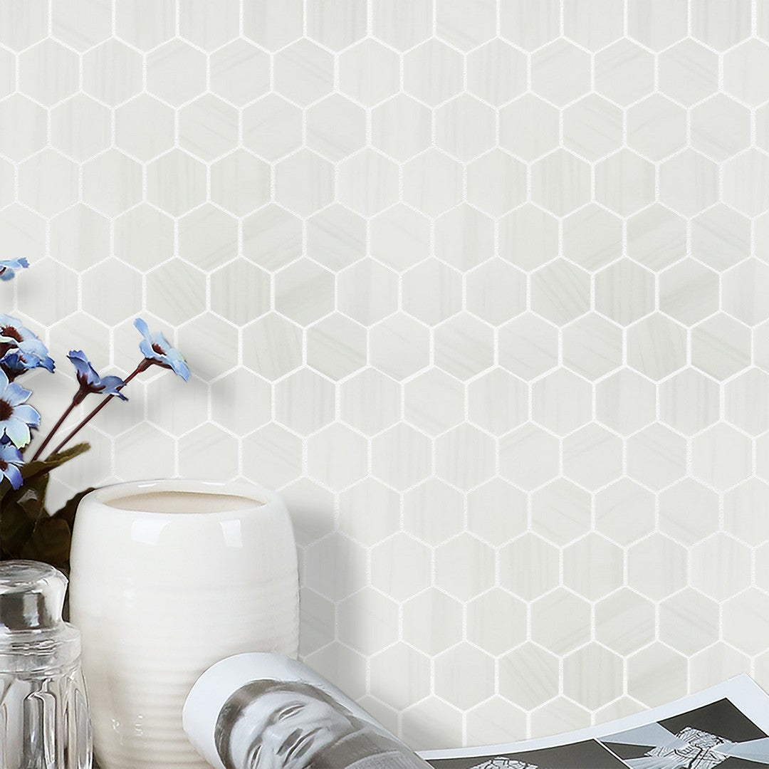 Tesoro-Native-11.75-x-12-Matte-2-Hexagon-Glass-Mosaic-Dolomite