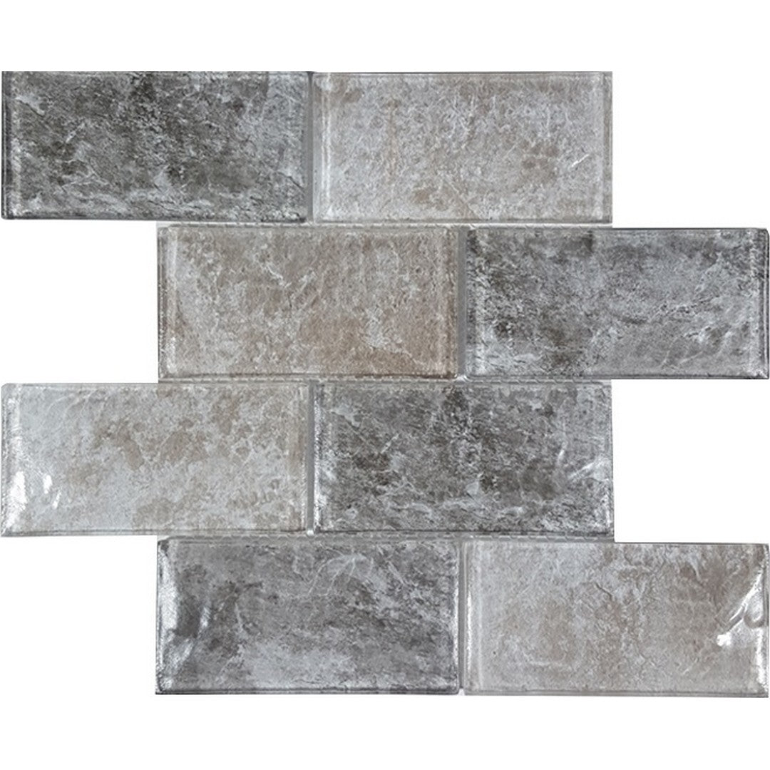 Tesoro Revere 11.75" x 11.75" Interlocking 3x6" Convex Glass Mosaic