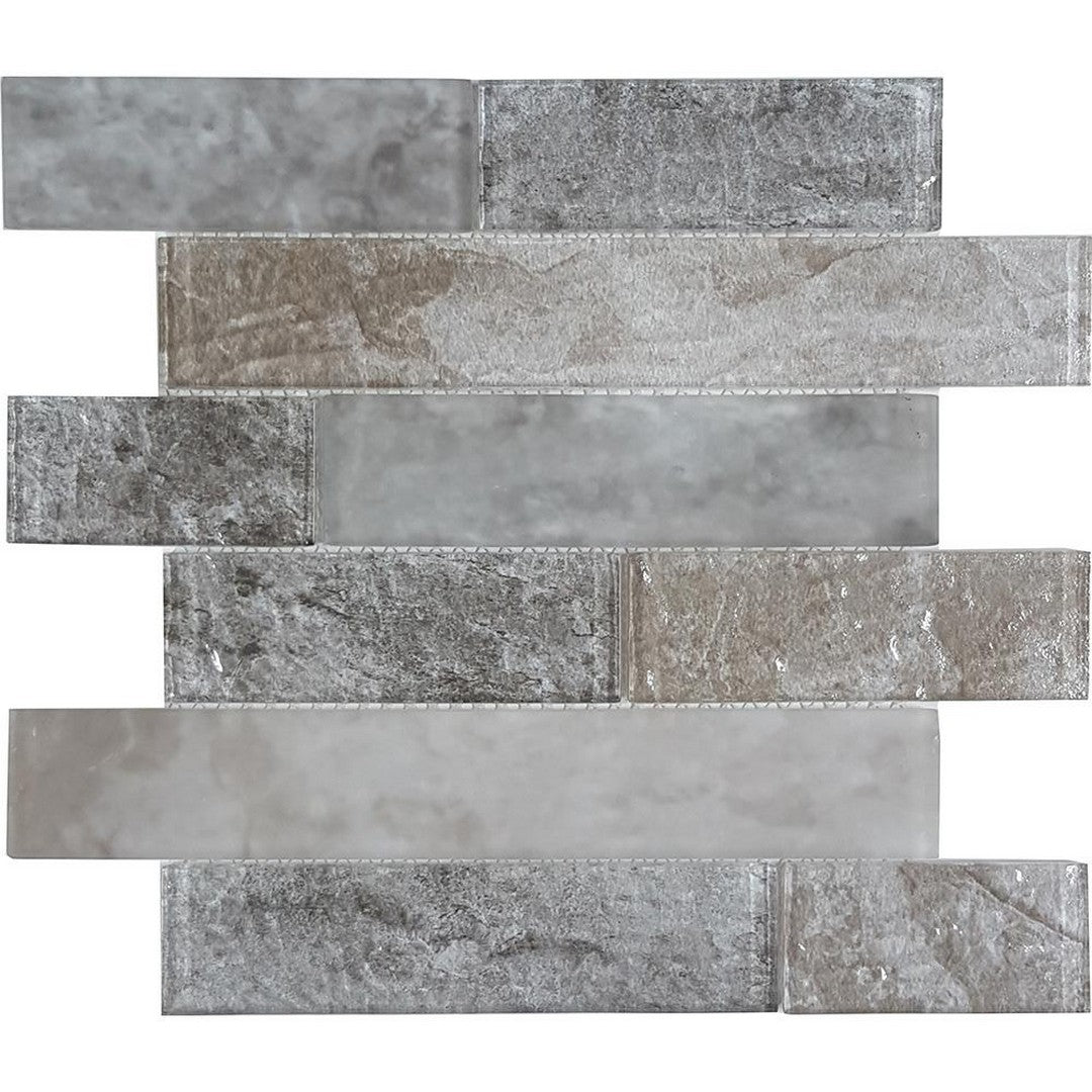 Tesoro Revere 11.75" x 11.75" Glossy & Matte 2x6" Multi Linear Glass Mosaic