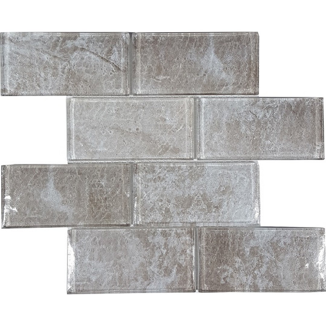 Tesoro Revere 11.75" x 11.75" Interlocking 3x6" Convex Glass Mosaic