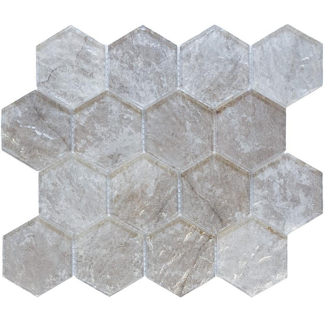 Tesoro Revere 10.25" x 11.75" Interlocking 3" Hexagon Glass Mosaic