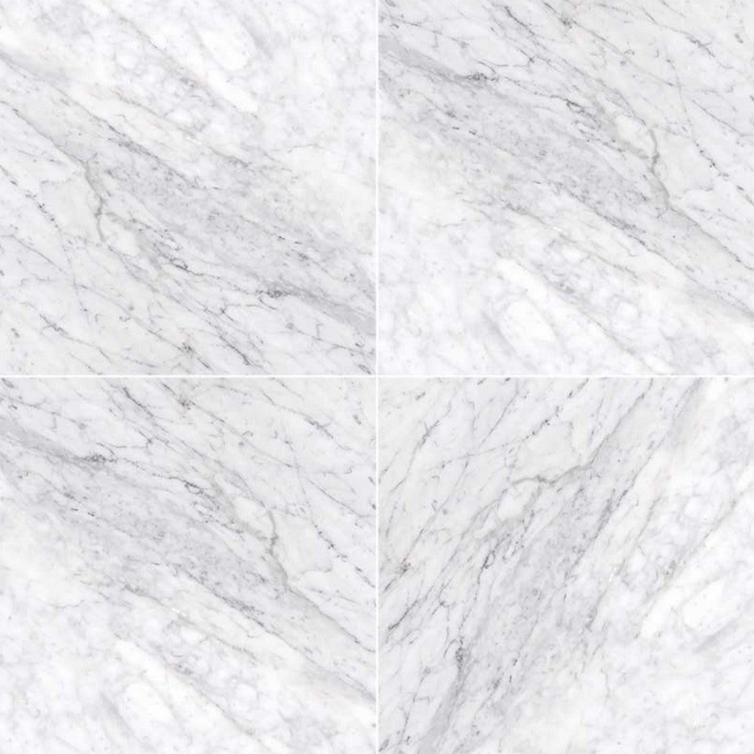 MS International Carrara White 12" x 12" Polished Marble Tile