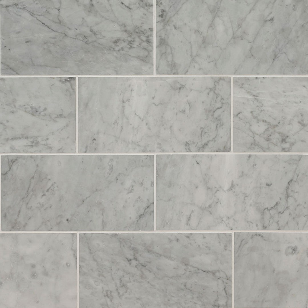 MS International Carrara White 6" x 12" Polished Marble Subway Tile