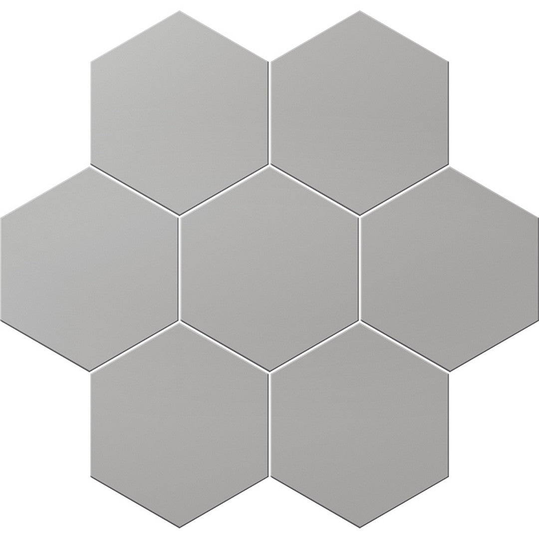 MiR-Terra-8-x-10-Matte-Hex-Porcelain-Tile-Silver