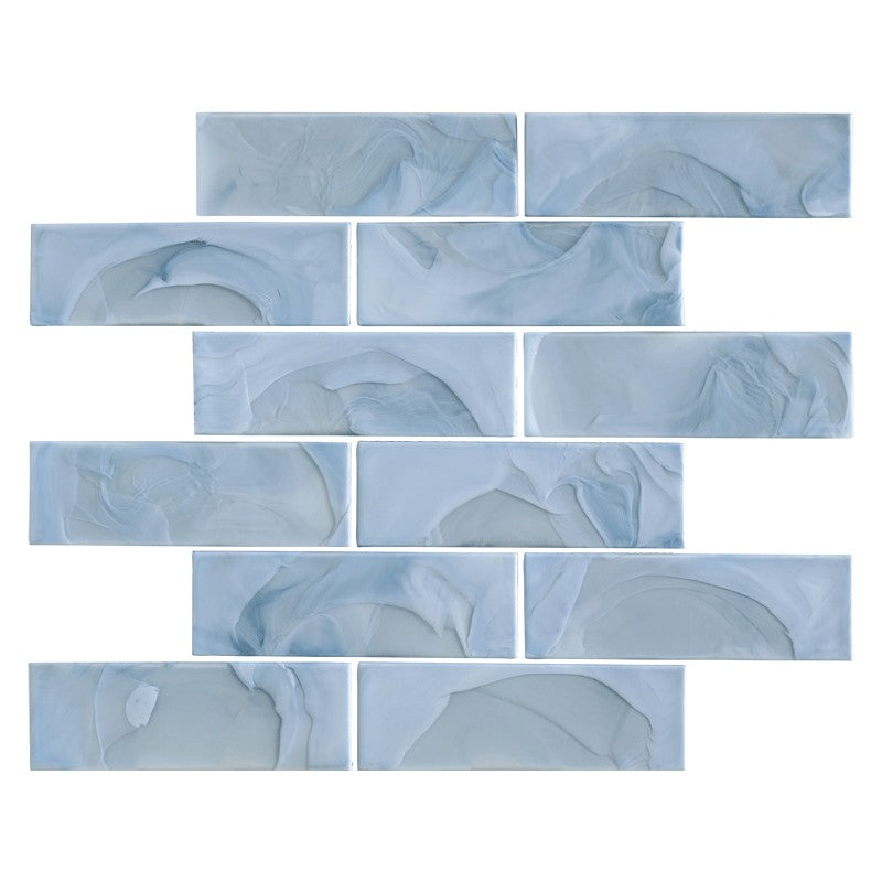 Maniscalco Stone Tundra Melted 11.7" x 11.7" Matte Glass 2x6" Brick Mosaic