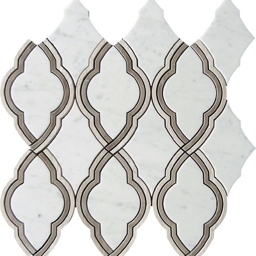 MiR Waterjet 13.8" x 14.6" Natural Stone Mosaic Polished