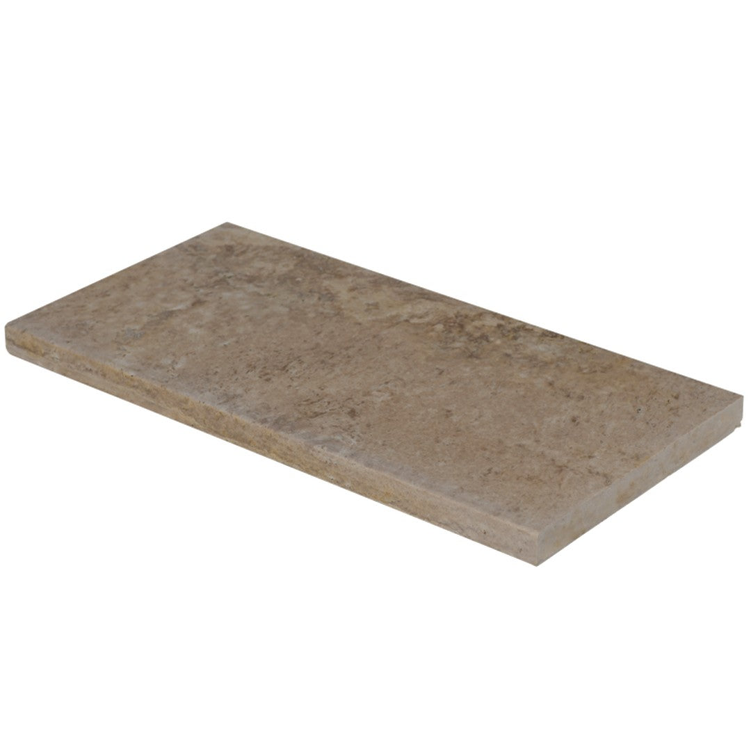 Bedrosians Travertine 12" x 24" Tumbled 3cm Eased Edge Pool Coping