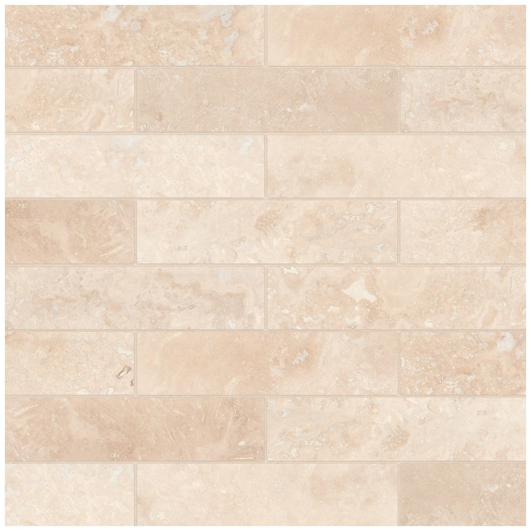 Bedrosians Travertine Mediterranean Ivory 3" x 12" Filled & Honed Tile