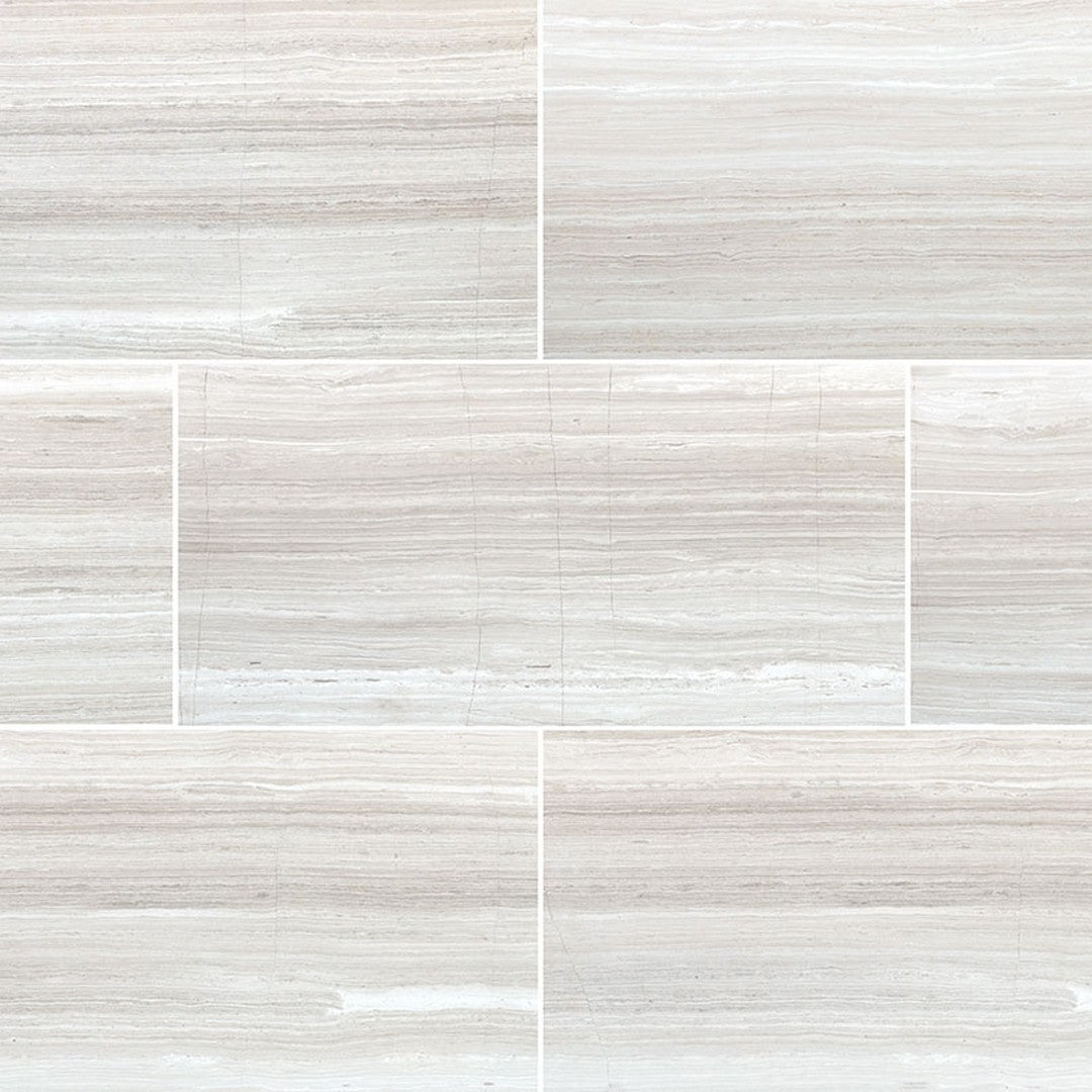 MS International White Oak 18" x 36" Honed Marble Tile
