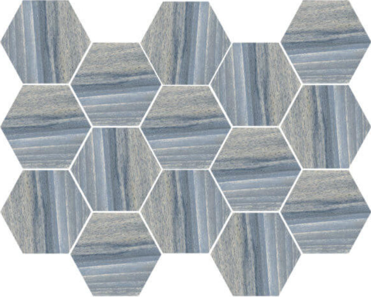 Happy Floors Tasmania 10" x 14" Interlocking Natural Porcelain Hexagon Mosaic