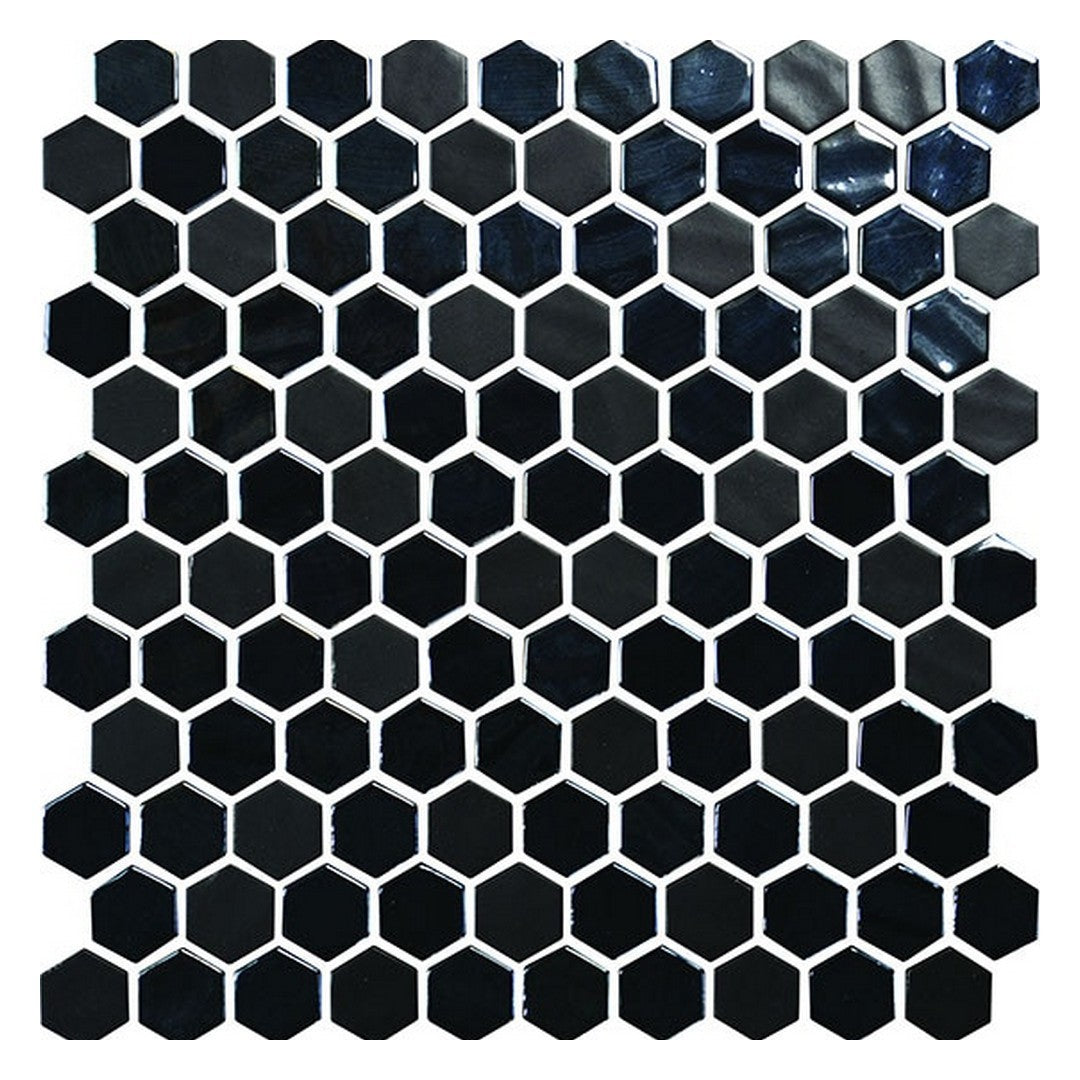 Daltile Uptown Glass 11" x 12" Mixed Glass 1" Hexagon Mosaic