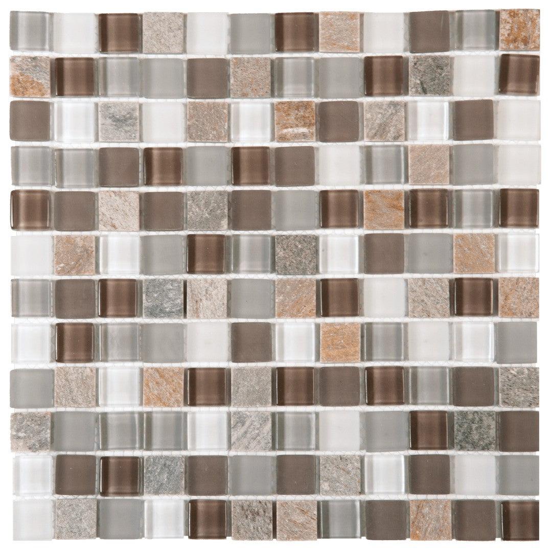 Bati Orient Terrazzo 12" x 12" Glass & Quartzite 0.88" Mosaic