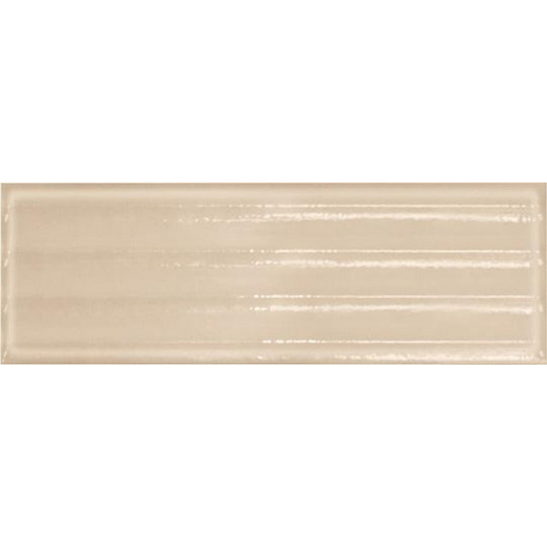 Tesoro Glassalike 4" x 12" Pressed Glossy Fluted Porcelain Wall Tile