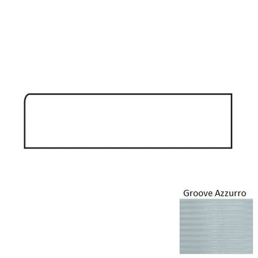 Tesoro Glassalike 4" x 12" Pressed Glossy Groove Porcelain Wall Bullnose