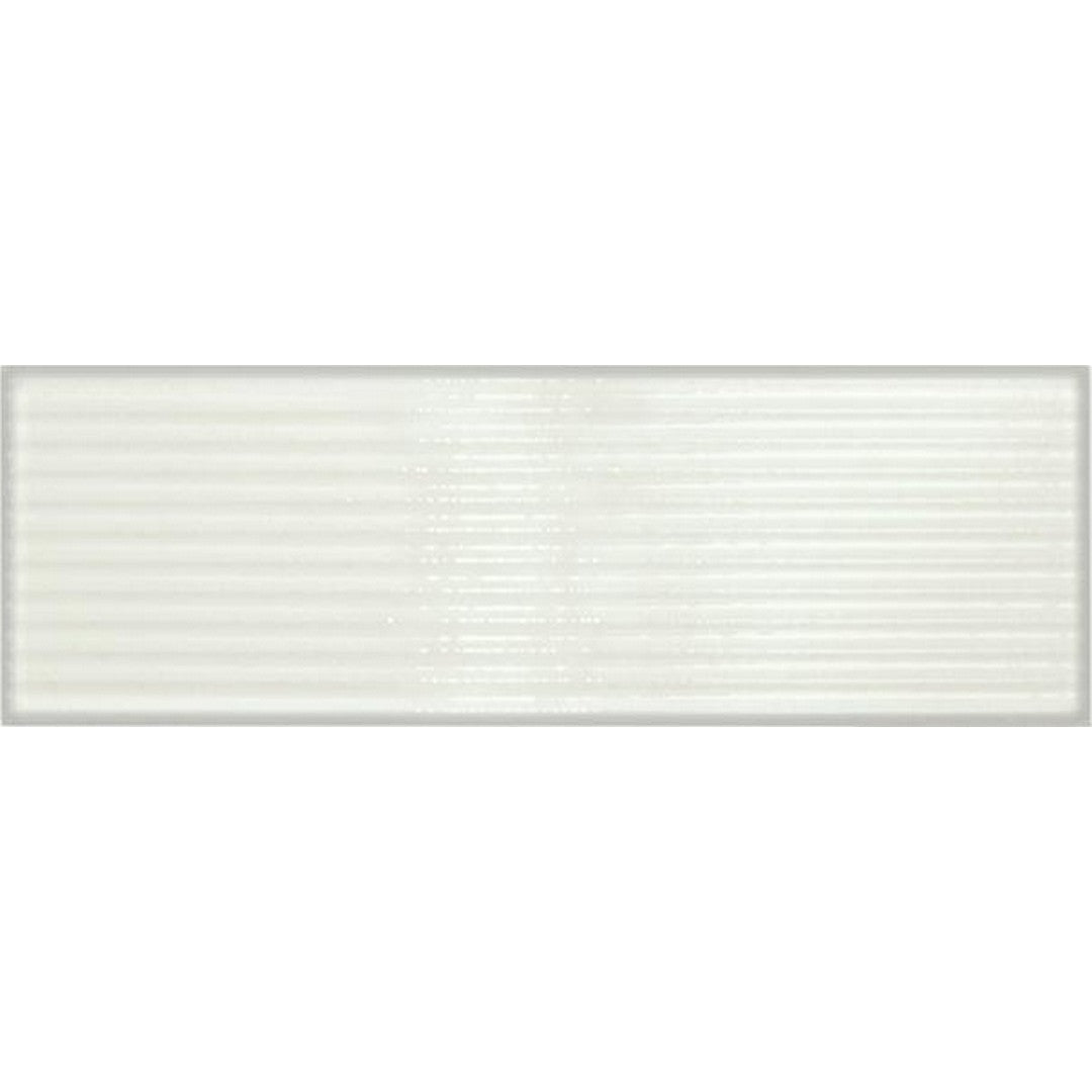 Tesoro Glassalike 4" x 12" Pressed Glossy Groove Porcelain Wall Tile