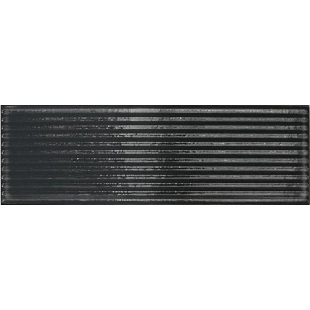 Tesoro Glassalike 4" x 12" Pressed Glossy Groove Porcelain Wall Tile