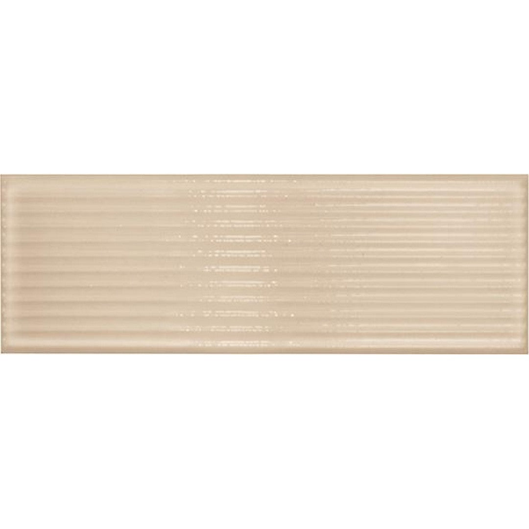Tesoro Glassalike 4" x 12" Pressed Glossy Groove Porcelain Wall Tile