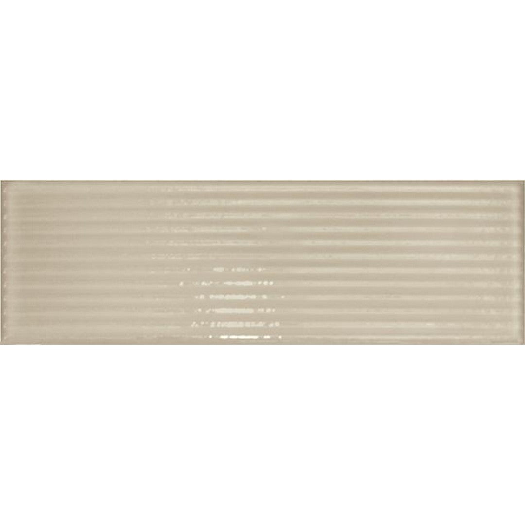 Tesoro Glassalike 4" x 12" Pressed Glossy Groove Porcelain Wall Tile