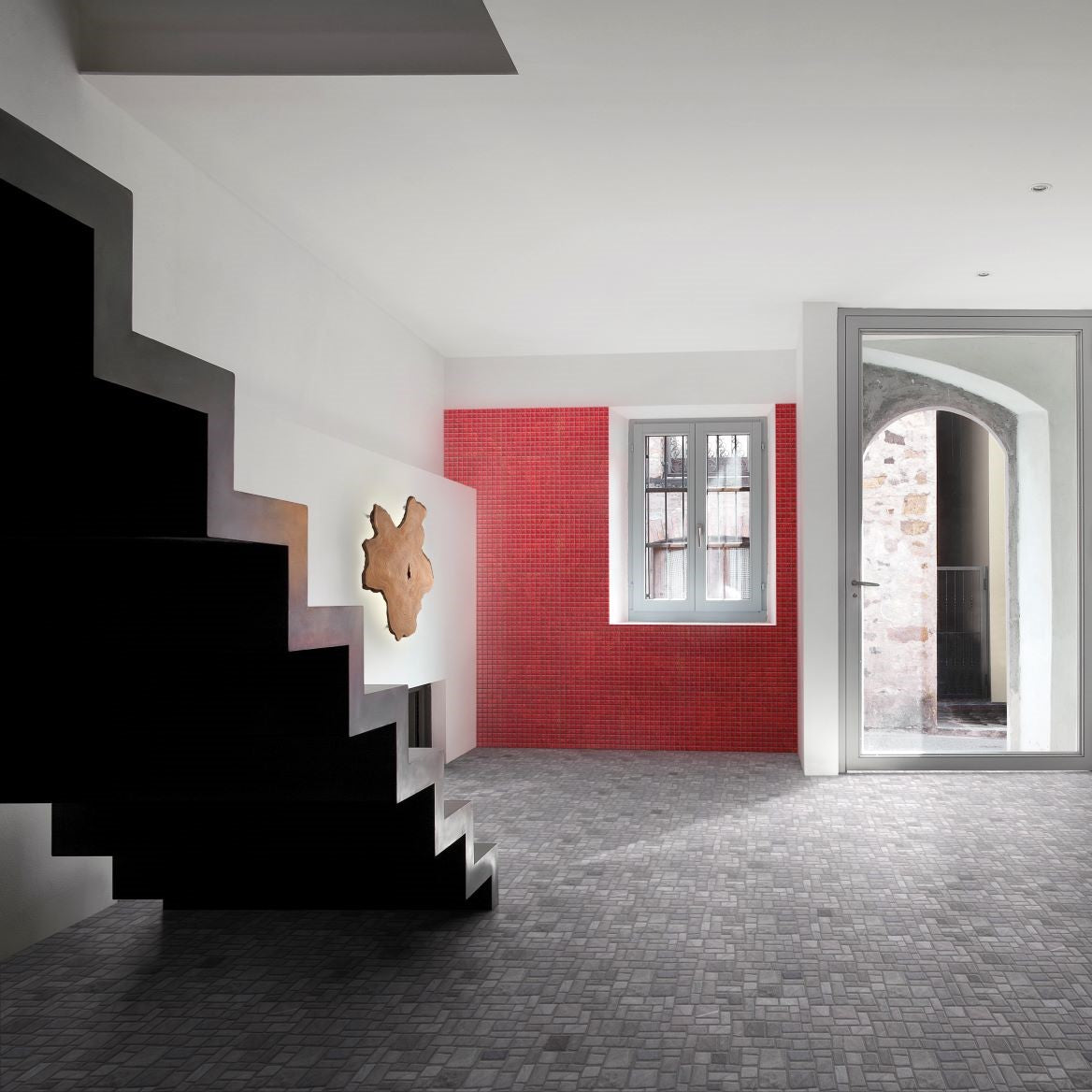 Bati-Orient-Linear-Glass-12-x-12-Glossy-0.875-Relief-Mosaic-Red