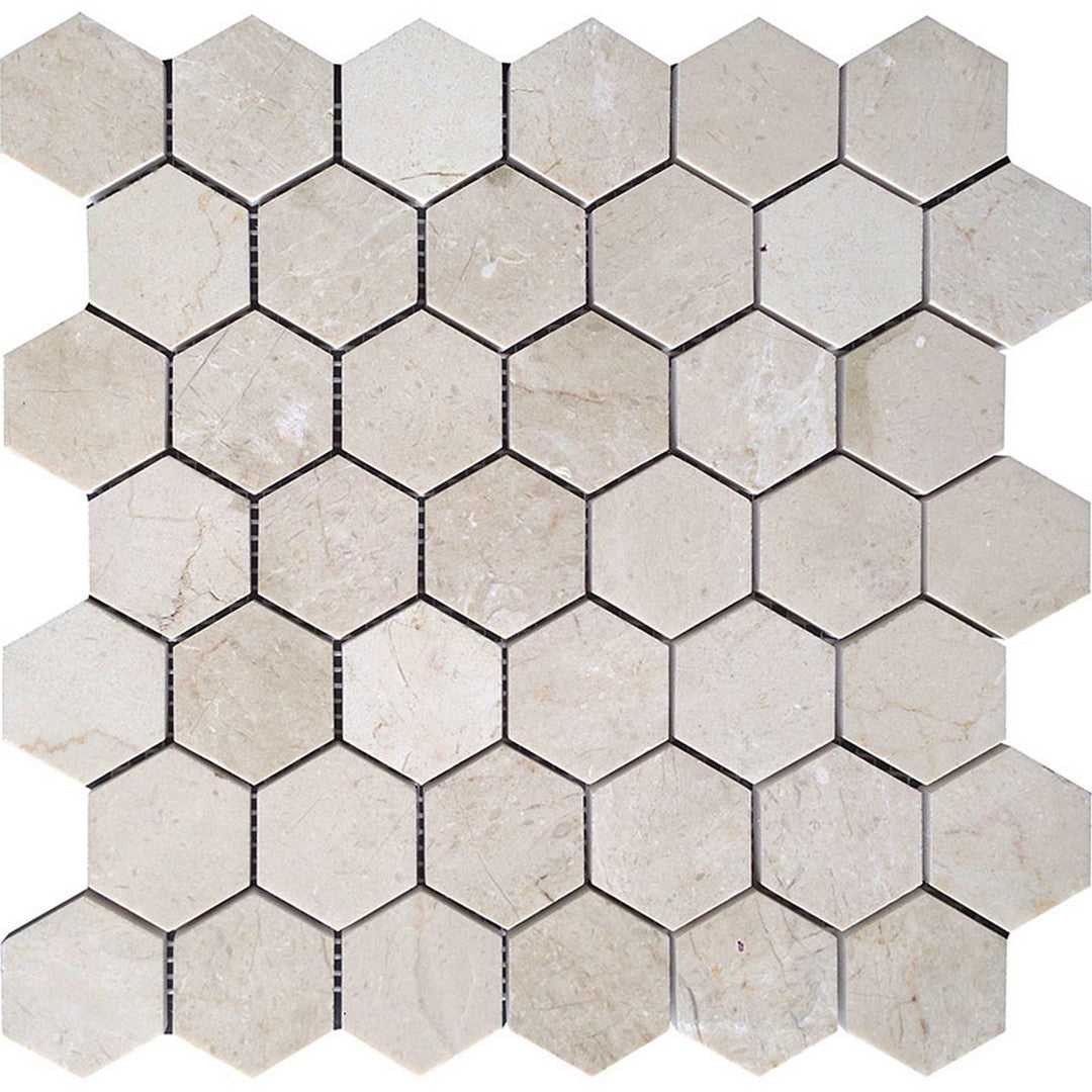 MiR Valencia 11.8" x 11.8" Crema Marfil Interlocking Honed 2" Hexagon Mosaic
