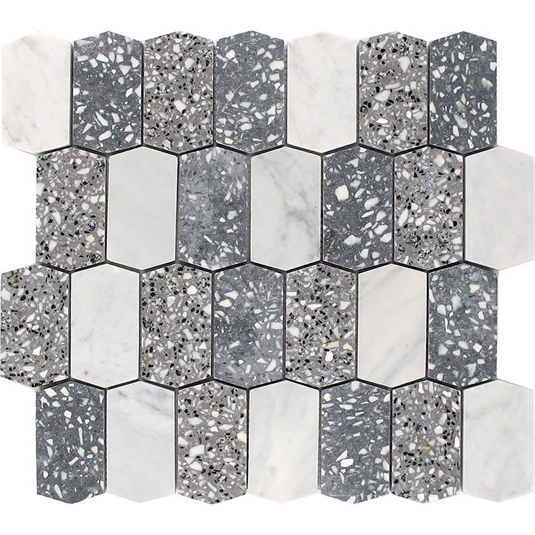 MiR Veneziana 11.4" x 13.4 Interlocking Natural Stone Hexagonal Mosaic