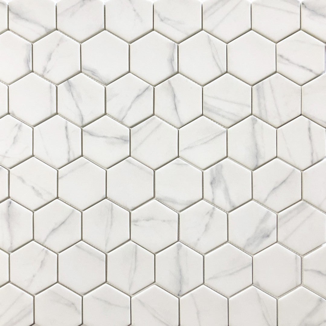 Ottimo-Verona-12-x-12-Matte-Recycled-Glass-Hexagon-Mosaic-Calacatta