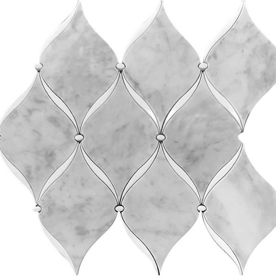 MiR Waterjet 11.2" x 12.9" Natural Stone Mosaic Polished