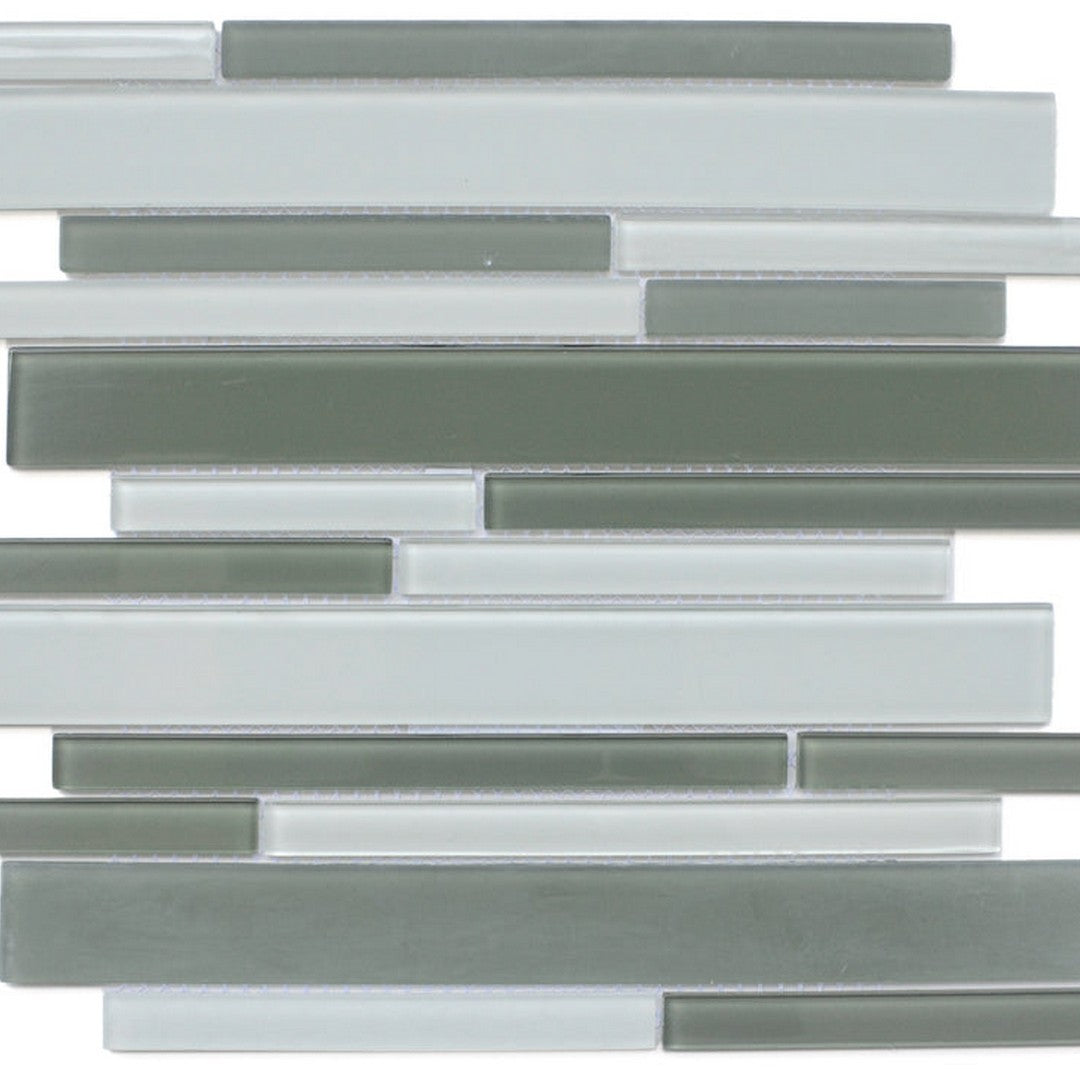 Emser Charisma 12" x 12" Gloss Frosted Glass Linear Mosaic