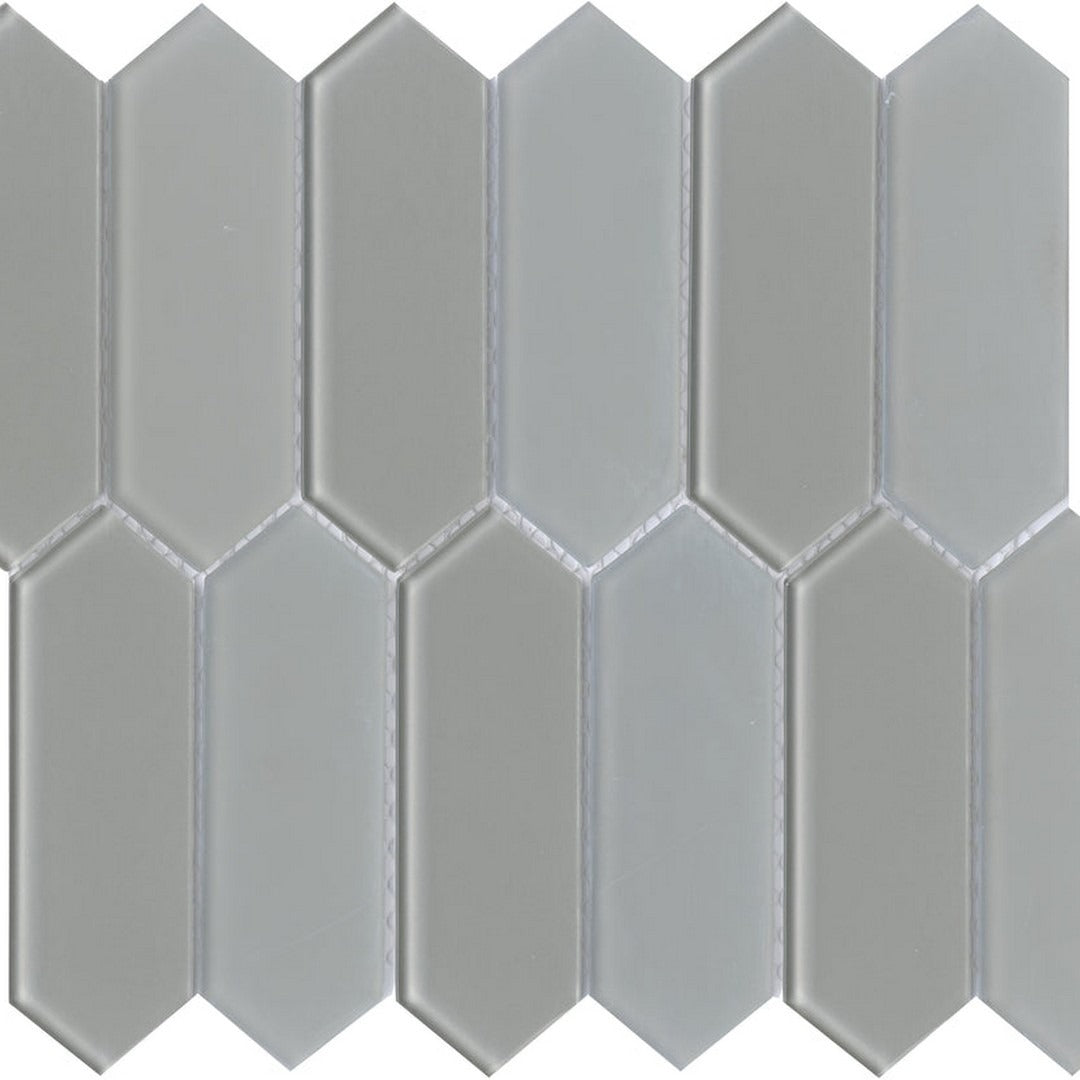 Emser Charisma 10" x 12" Gloss Frosted Glass Picket Mosaic
