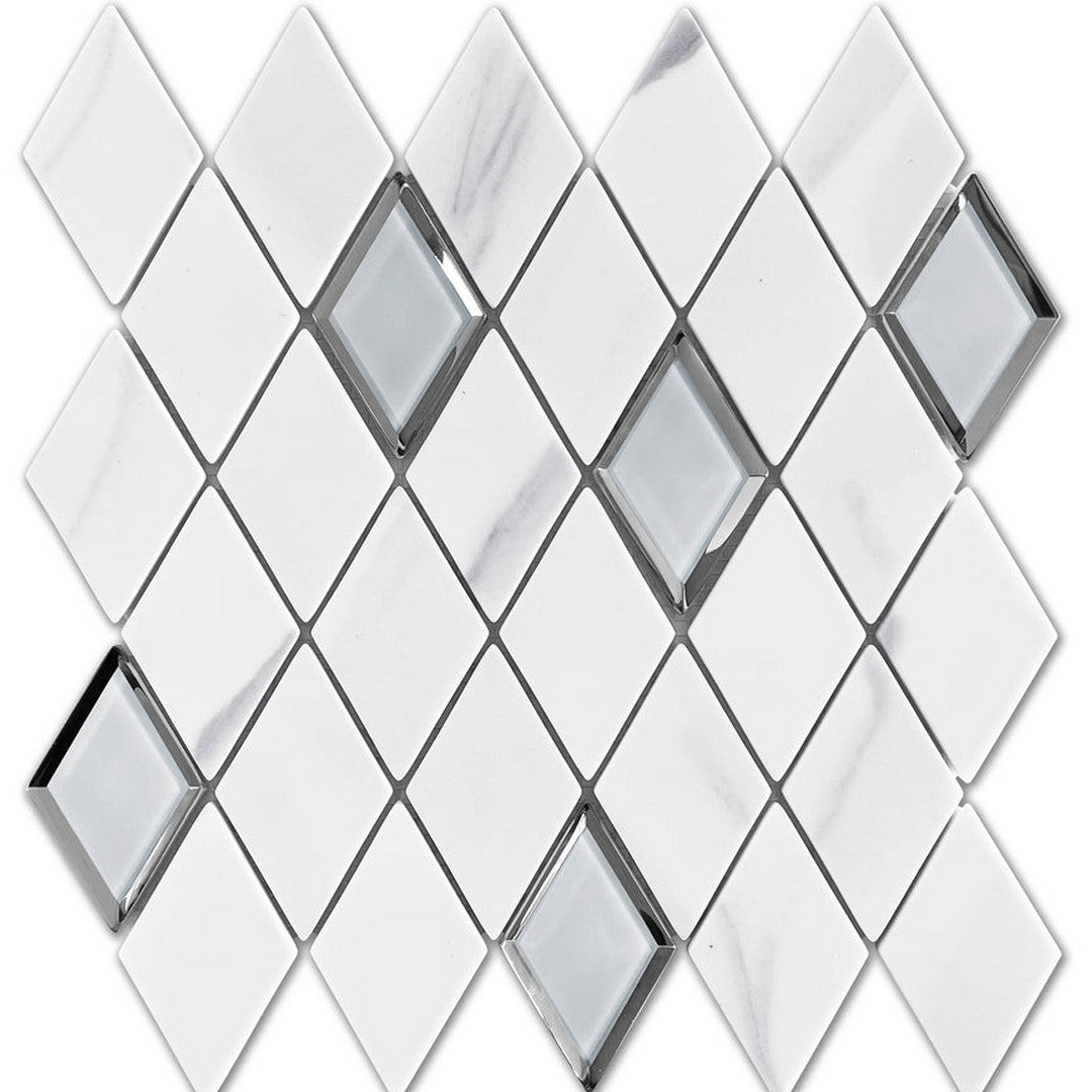Emser L'Amour 12" x 12" Glass Diamond Mosaic