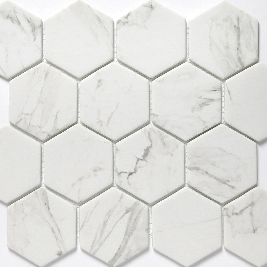 Emser Echo 10" x 12" Matte Glass 3" Hexagon Mosaic