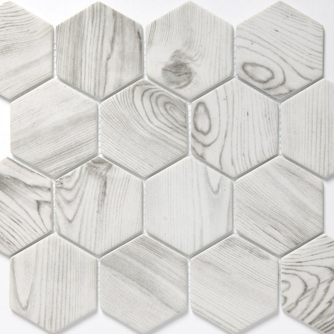 Emser Echo 10" x 12" Matte Glass 3" Hexagon Mosaic