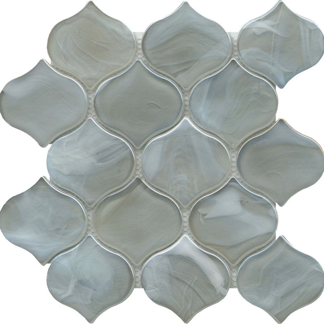 Emser Splash 10" x 10" Satin Glass Arabesque Mosaic