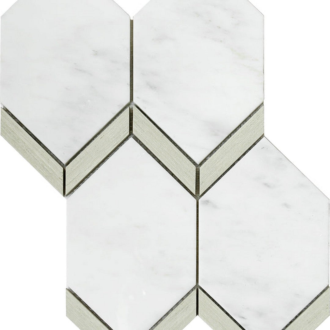 Emser Intrigue 11" x 15" Polished Stone and Glass Picket Mosaic