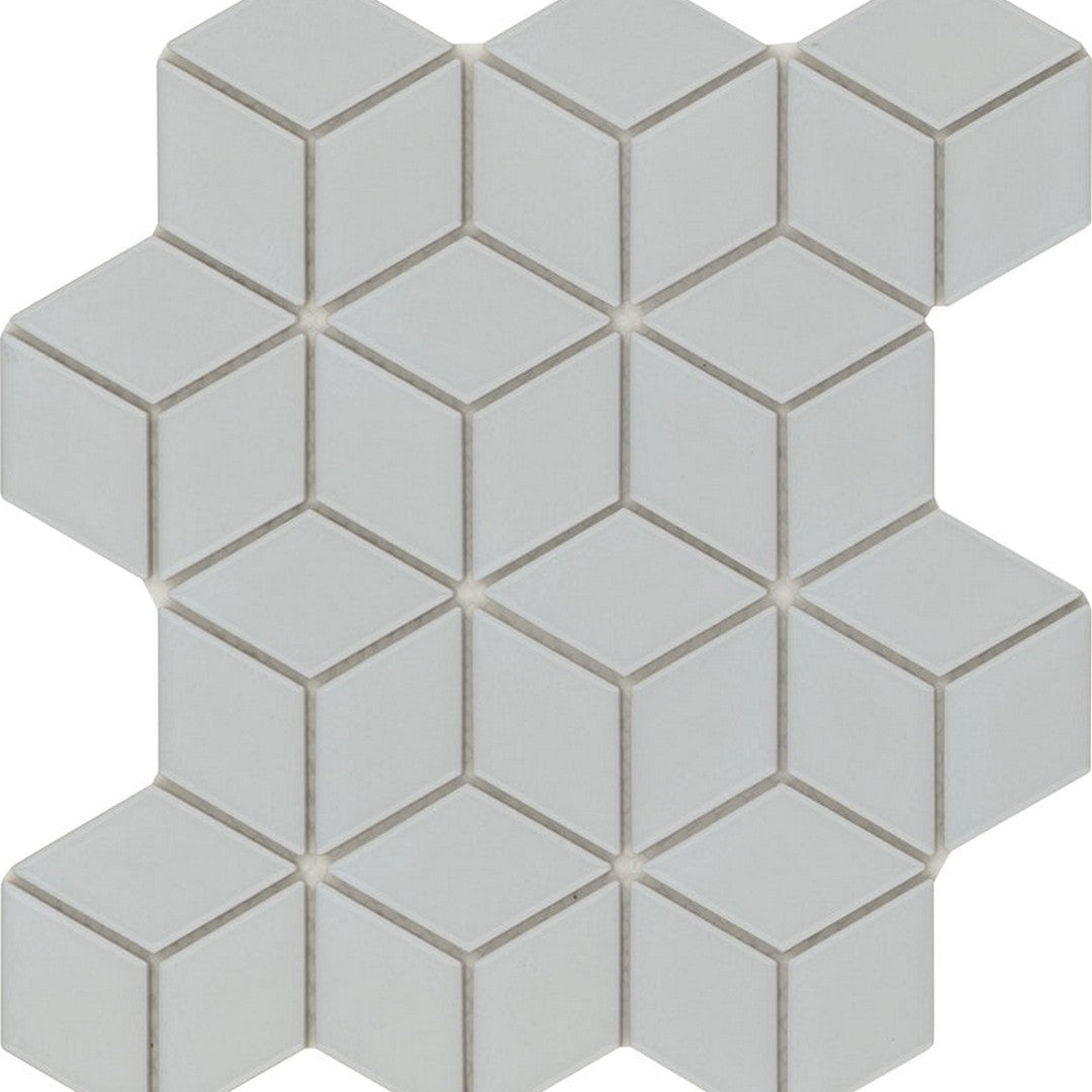 Emser Influence 10" x 12" Porcelain Gloss Cube Mosaic