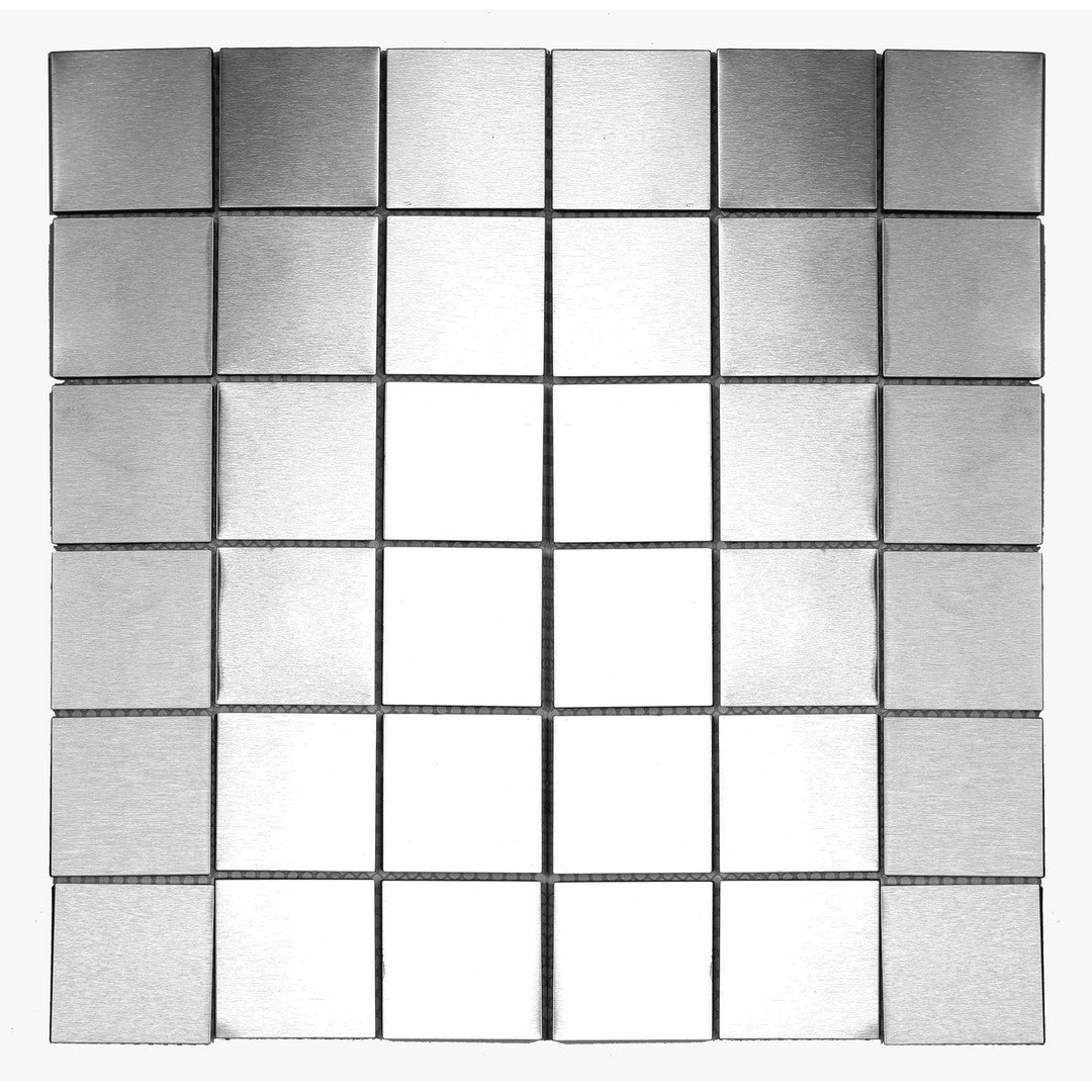 Ottimo Steel 12" x 12" Brushed Stainless Steel Mosaic