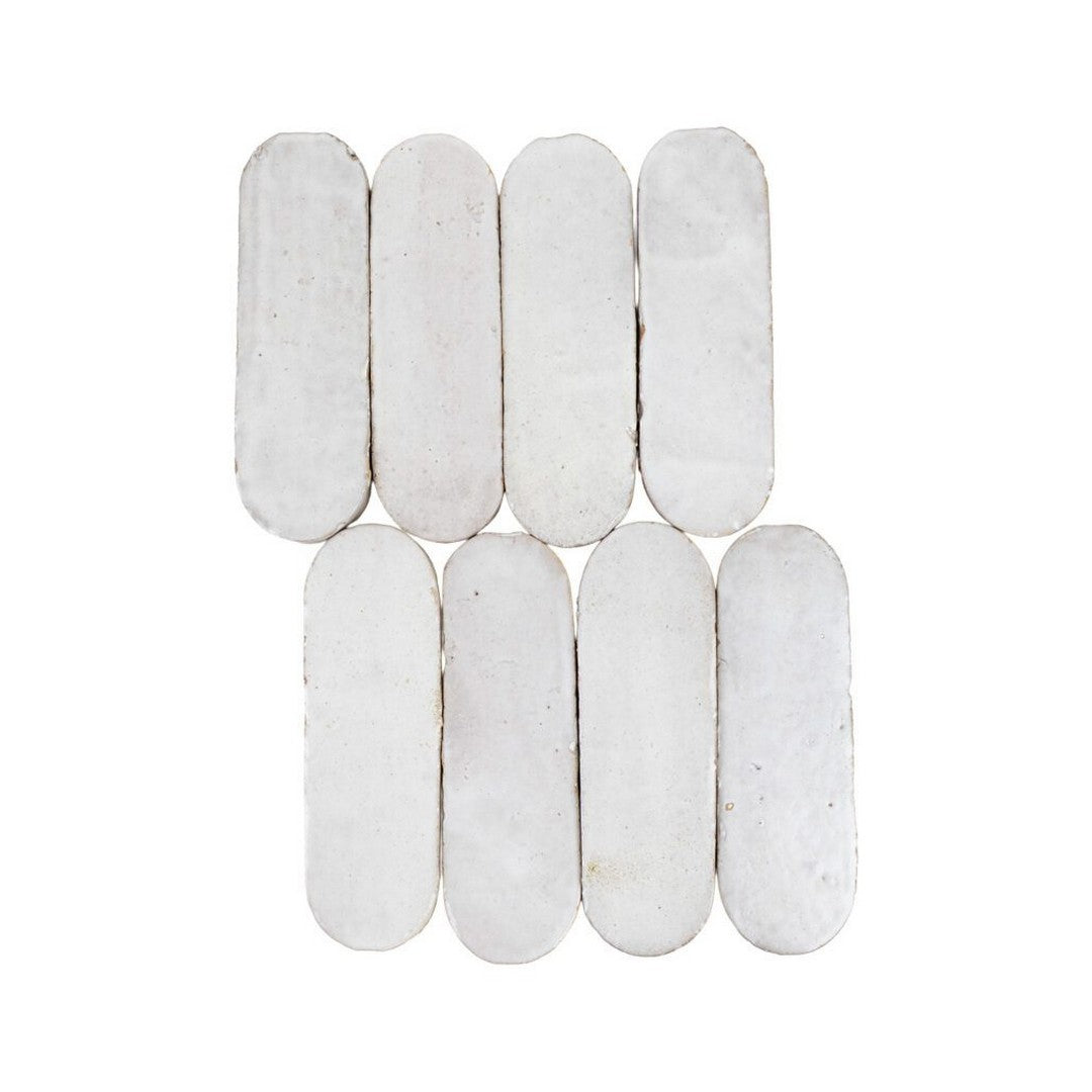 Lungarno Zellige Bespoke 2" x 6" Pressed Glossy Terracotta Oval Wall Tile