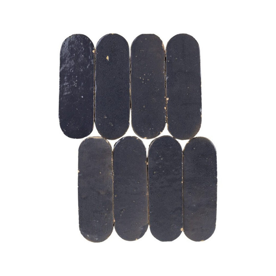 Lungarno Zellige Bespoke 2" x 6" Pressed Glossy Terracotta Oval Wall Tile