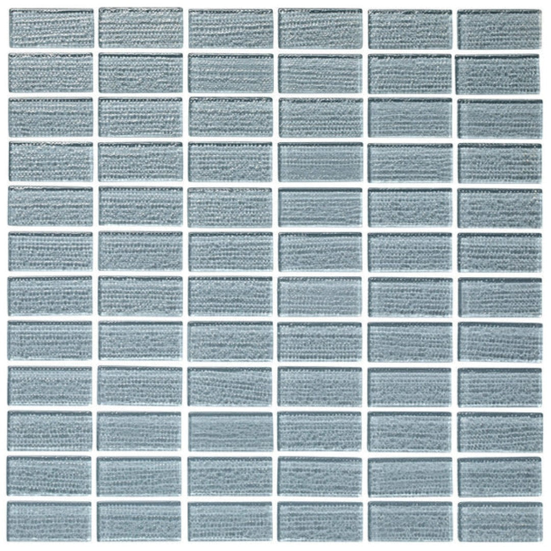 Island Stone Cascade 12" x 12" Gloss & Textured Glass 1x2" Straight Stack Mosaic