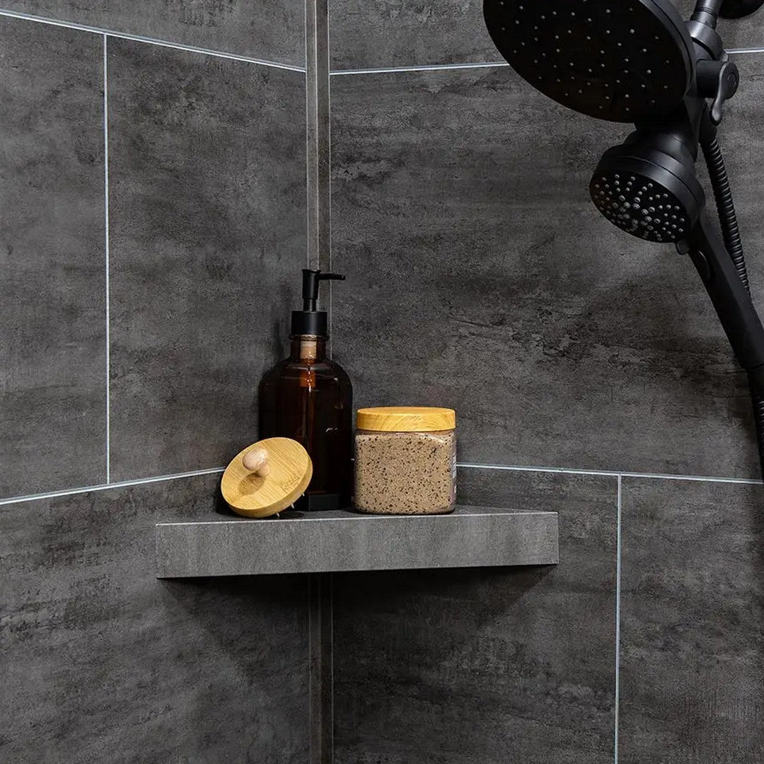Lico-USA-7-x-15-Waterproof-Vinyl-Shower-Shelf-Ashen-Slate